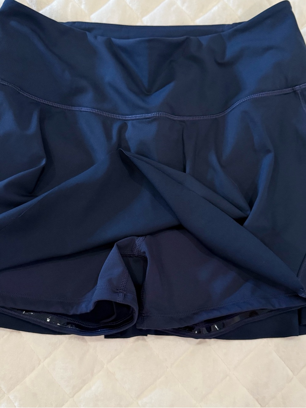 Athleta Navy Blue Athletic Skort Skirt Built In Shorts Size Medium - Picture 2 of 11